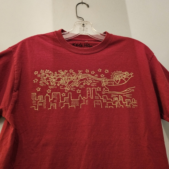 Keith Harring Red & Gold Graphic T-shirt | Size Medium - Picture 5 of 6